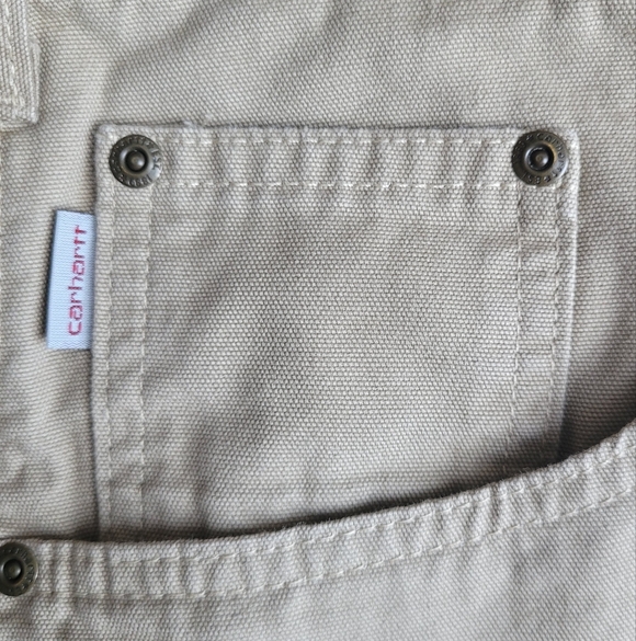 CARHARTT LOOSE ORIGINAL FIT PANTS 100% COTTON RUGGED KHAKI TAN 38 X 32 - Picture 8 of 14